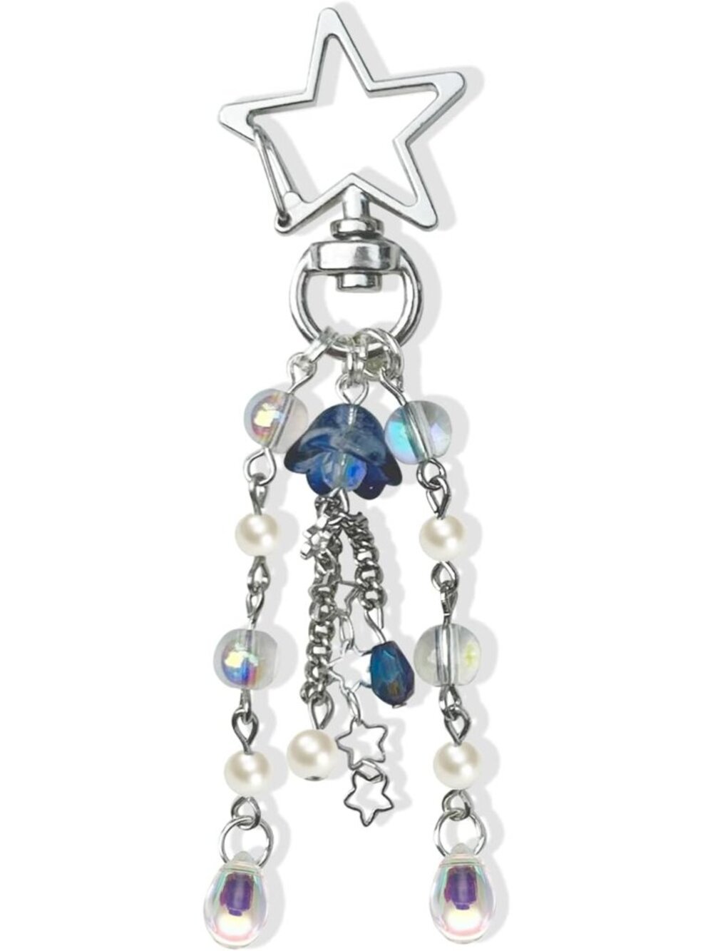Cute Jellyfish Keychain,Y2K Star Bag Charms Blue Purse Car Accessories